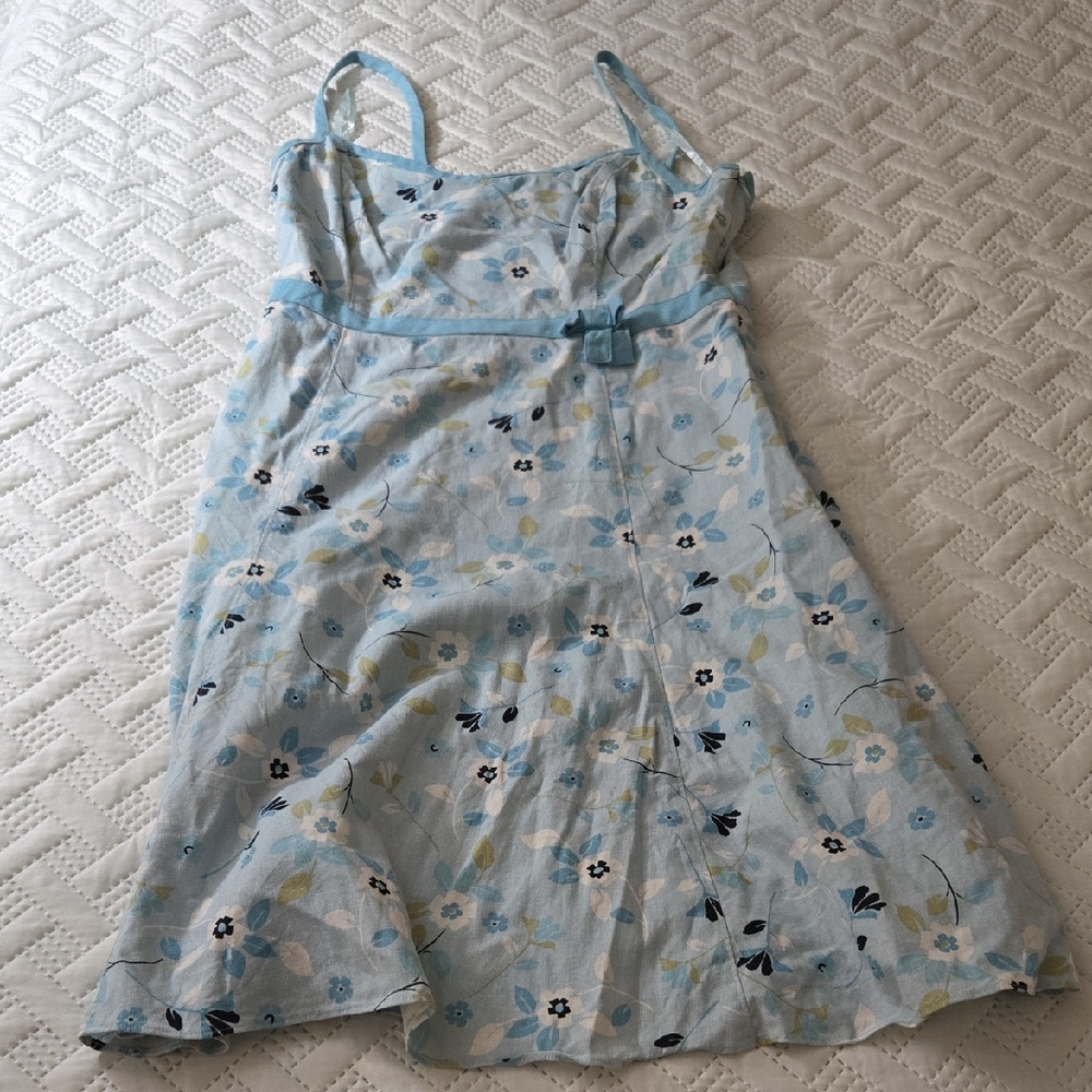 LOFT Light Blue Linen Blend Dress
